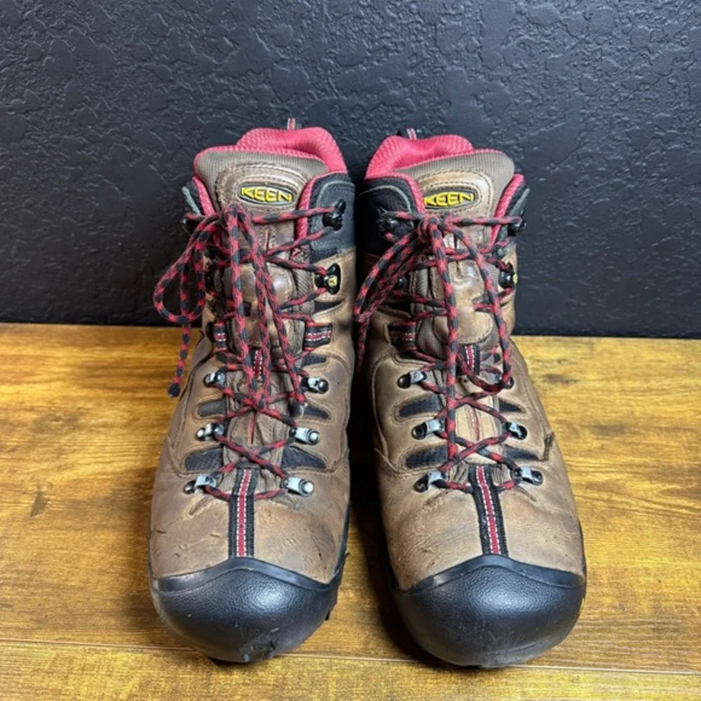 KEEN Pittsburgh F2413-11 Brown Leather Steel Toe Work Boots Mens‎ 11.5D